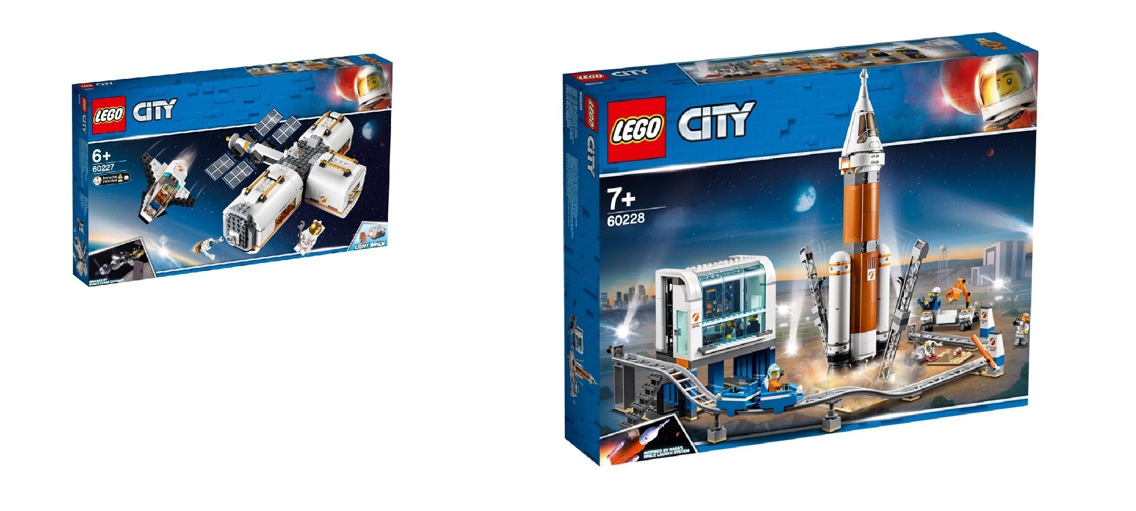 LEGO® Konstruktions-Spielset City 2er Set: 60227 Mond Raumstation + 60228  Weltr