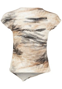 Doris Streich T-Shirt mit Grätenmuster und asymmetrischem Zipfelsaum