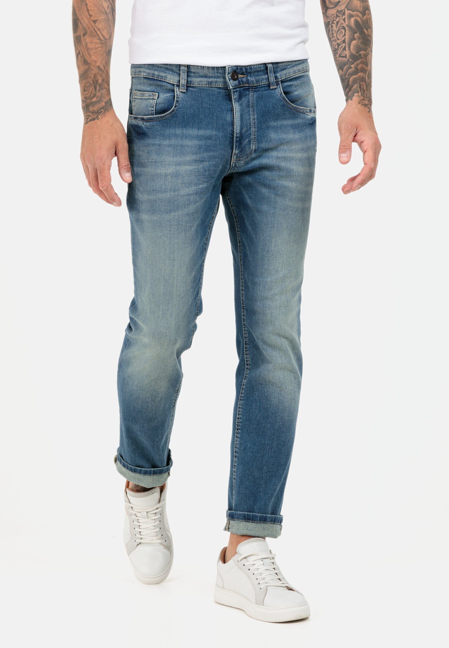 active Hellblau Fit 5-Pocket-Jeans Fit Regular camel Regular
