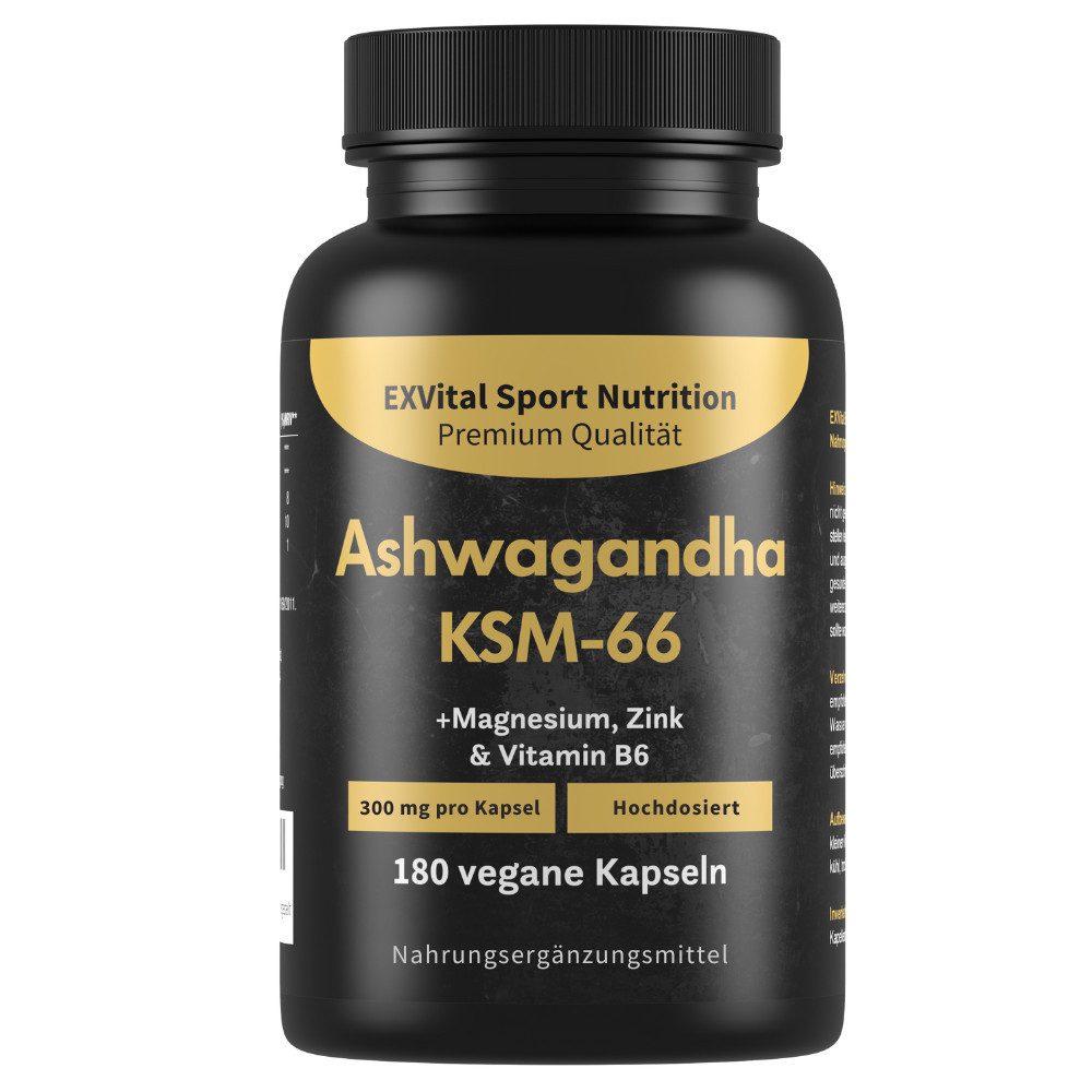 Bio Ashwagandha KSM-66®, 600mg pro Tag, original indische Schlafbeere Kapseln, 135 g