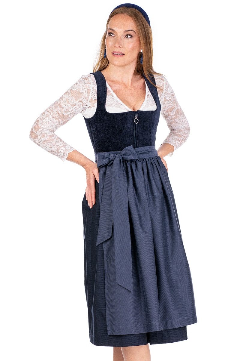 MarJo Dirndl Samt Dirndl 2tlg. - KIRCHHAM - nachtblau günstig online kaufen