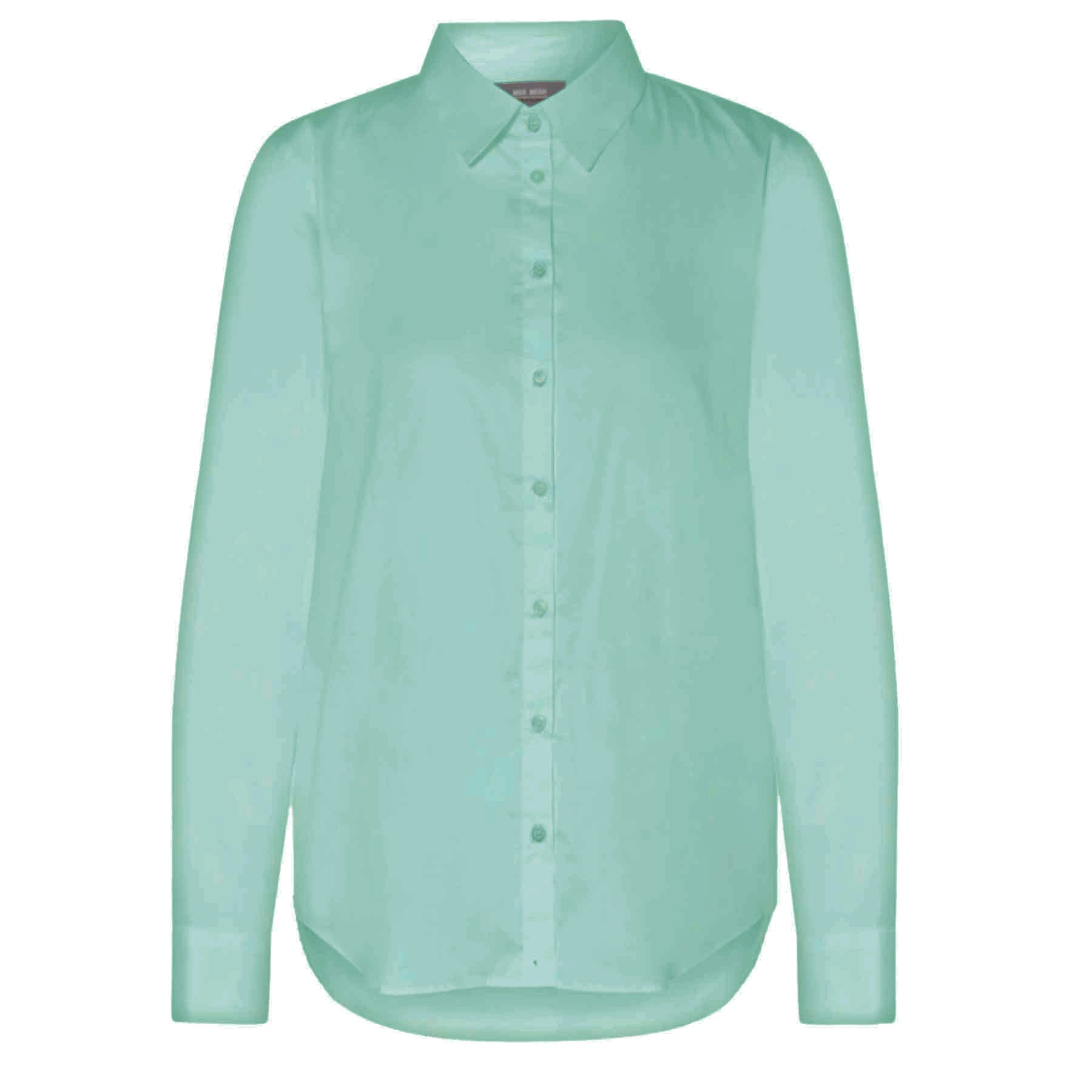 Mos Mosh Langarmbluse MOS MOSH Bluse MARTINA aus Baumwoll-Gemisch - Wasabi