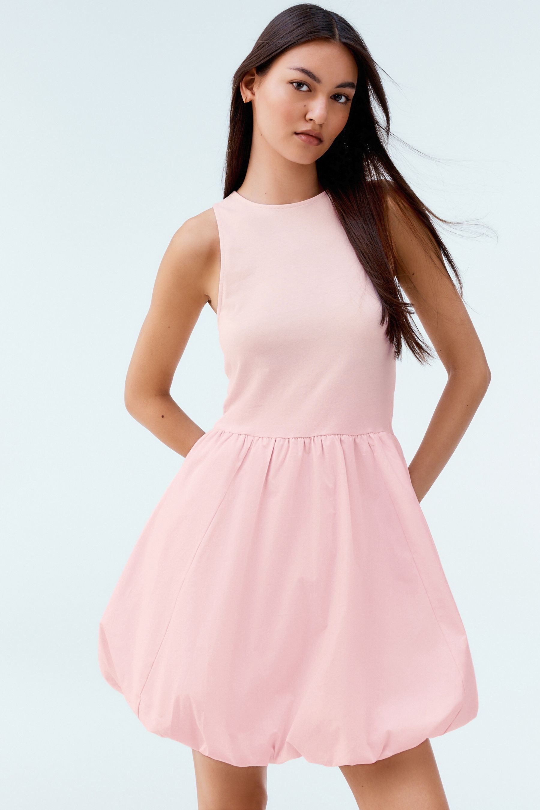 Next Jerseykleid Minikleid aus 100 % Baumwolljersey mit Ballonsaum (1-tlg)