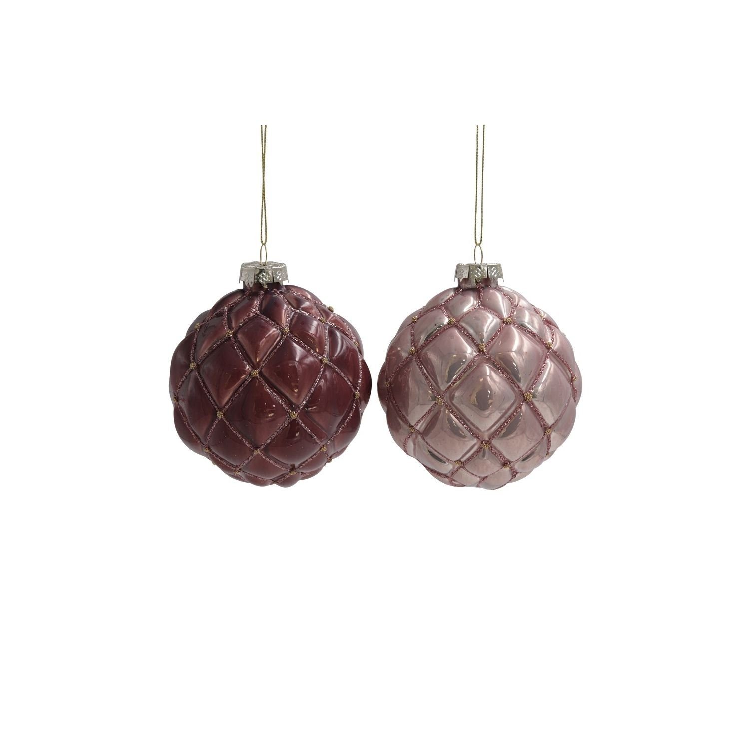 Werner Voß Dekoobjekt Glaskugel Metallic - 2 sortimente - rosé/lila - 10 cm