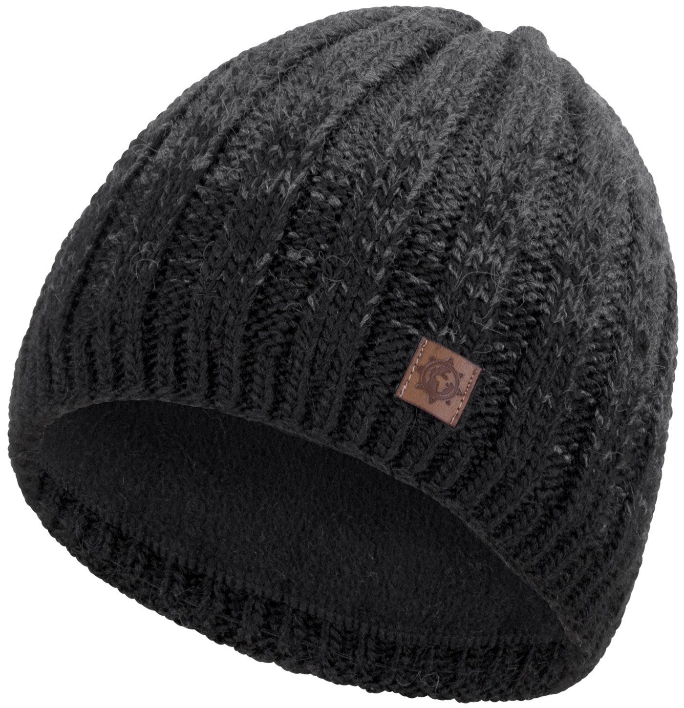 compagno Strickmütze (1-St) Kindermütze Wintermütze 2-10 Jahre Beanie Strickmütze Jungen Mädchen schwarz