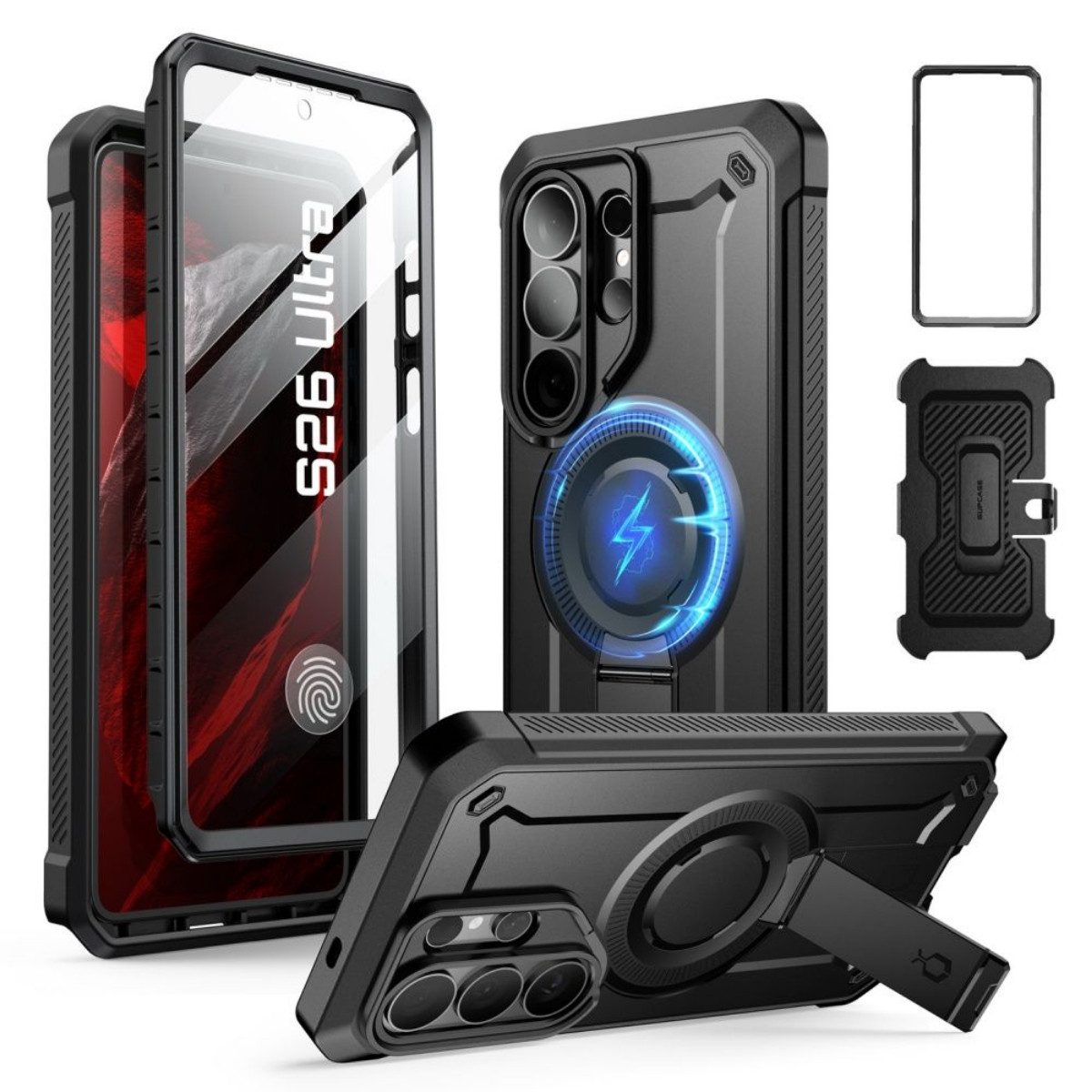 Supcase Schutz-Set Unicorn Beetle Pro Mag Handyhülle + Schutzglas Set Samsung S26 Ultra 6,9 Zoll, Zwei Frontrahmen-Optionen ermöglichen flexible Nutzung