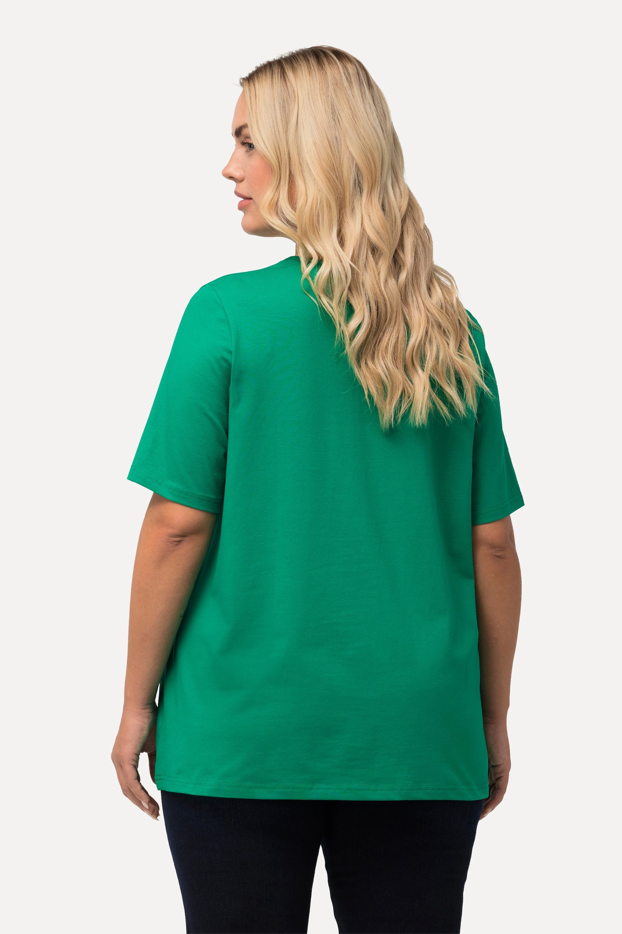 Ulla Popken T-Shirt T-Shirt A-Linie Carré-Ausschnitt Halbarm