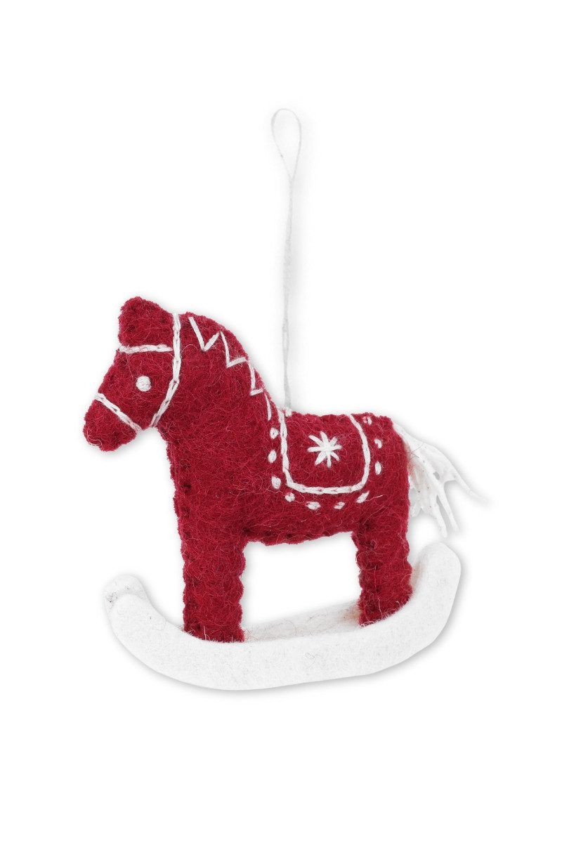 Gry & Sif Hängedekoration Filzanhänger - SCHAUKELPFERD - rot günstig online kaufen