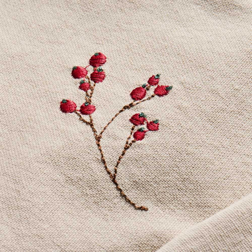 Ib Laursen Tischläufer IB Laursen Tischläufer TRADITION mit WINTERBEEREN ZWEIGEN Bestickt