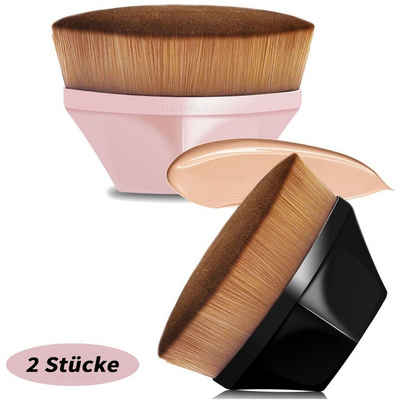 HYTIREBY Foundationpinsel 2 Stück Foundation Pinsel Makeup Pinsel Flat Top Gesicht Pinsel Damen, Anfänger und erfahrene Visagisten