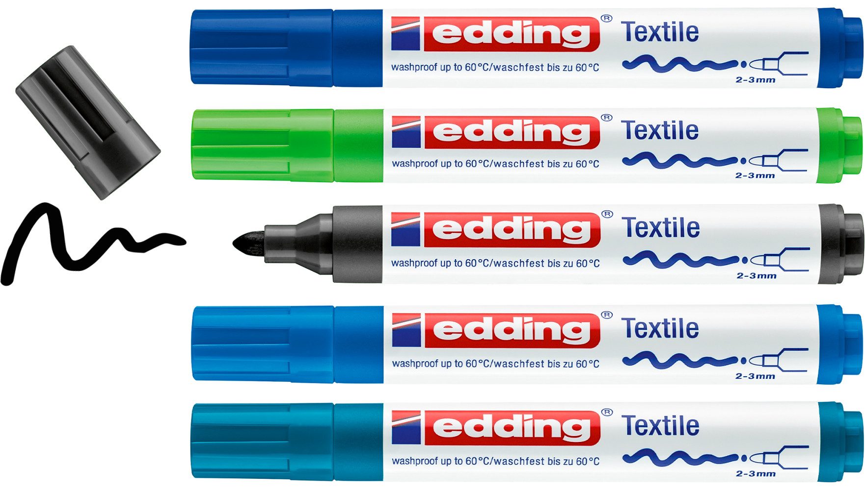 edding Textilmarker Textilmarker-Set Brilliant Colours 4500, 5er-Set