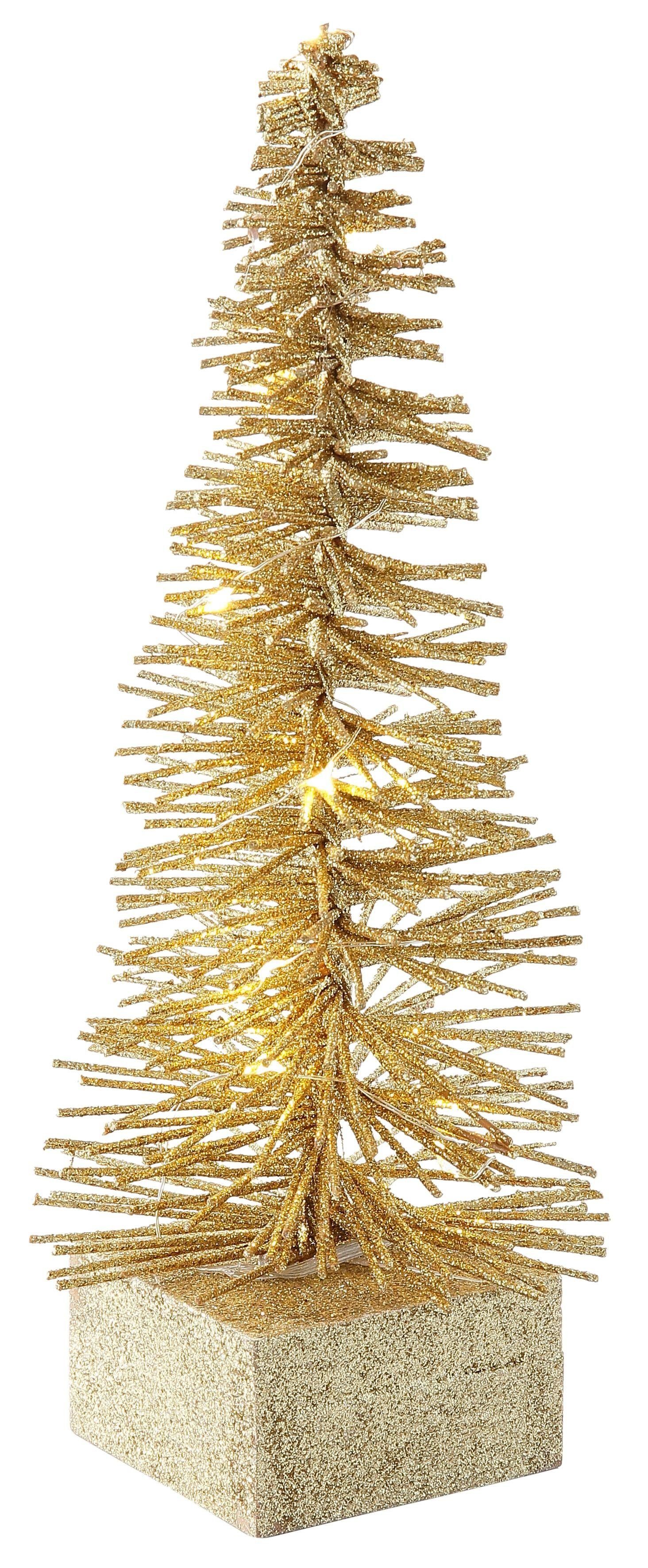 fest Creativ Fernbedienung Timerfunktion, champagner und LED light Baum mit Weihnachtsdeko, LED integriert, Timer