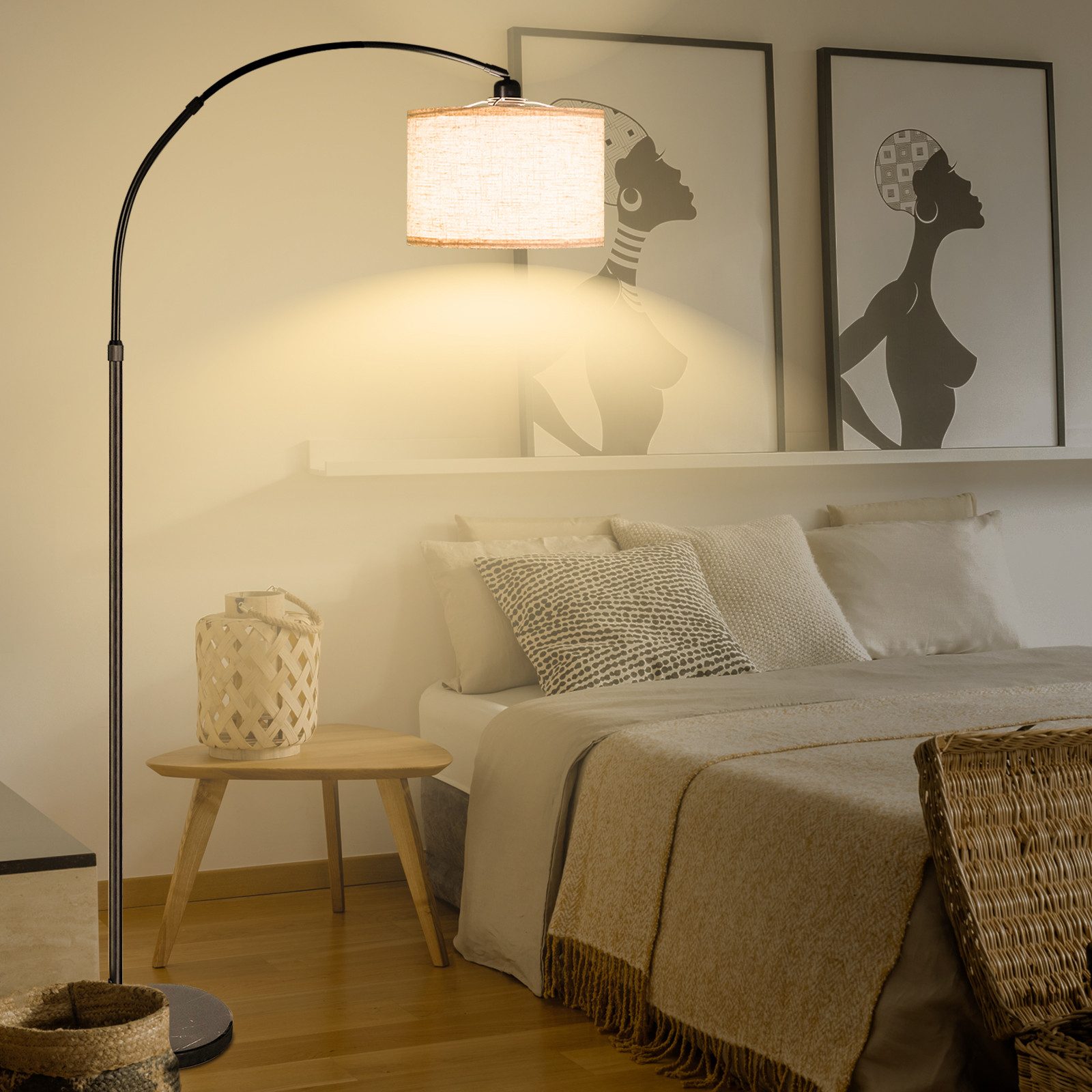 Bogenlampen Stehlampe Dimmbar Wohnzimmer Bogenlampe LED E27 Leselampe 60W