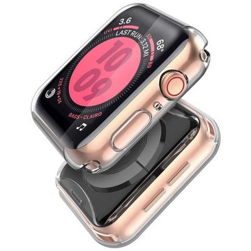 CoolGadget Smartwatch-Hülle Silikon Full TPU Cover mit Displayschutz 3,8 cm, Schutzhülle 38mm für Apple Watch Series 1 2 3