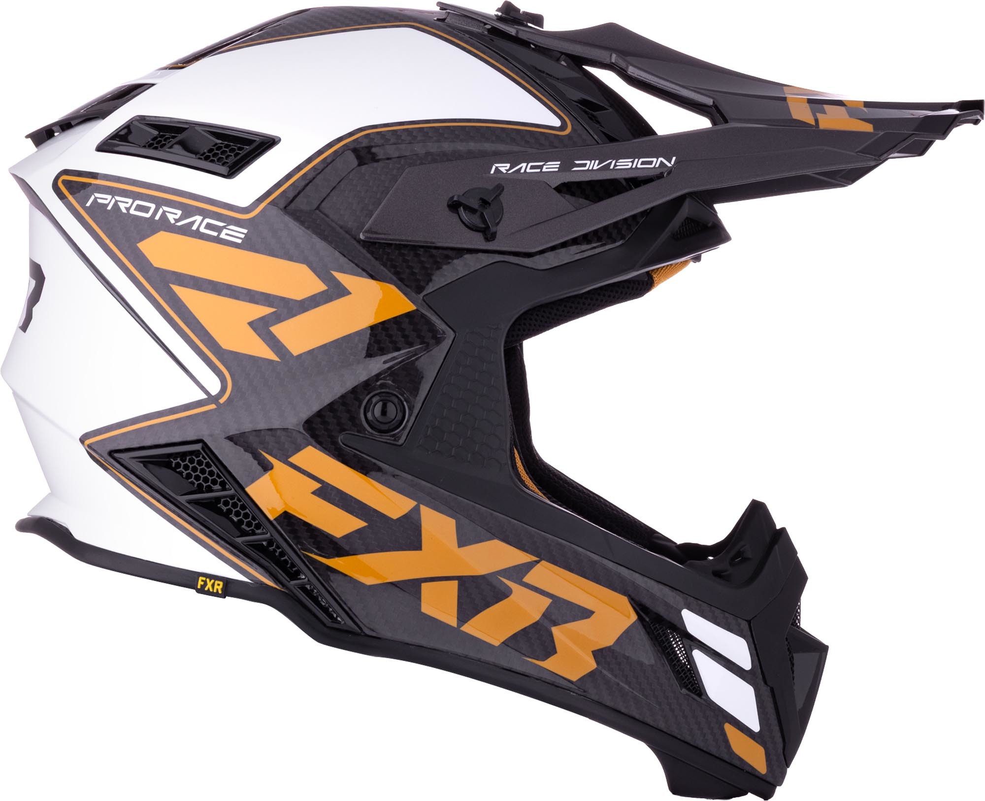 FXR Motocrosshelm Helium Carbon Motocross Helm, Protektoren
