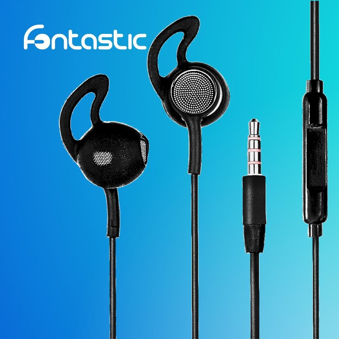 Fontastic In-Ear Headset L180 mit Extra Langem Kabel schwarz von Fontastic