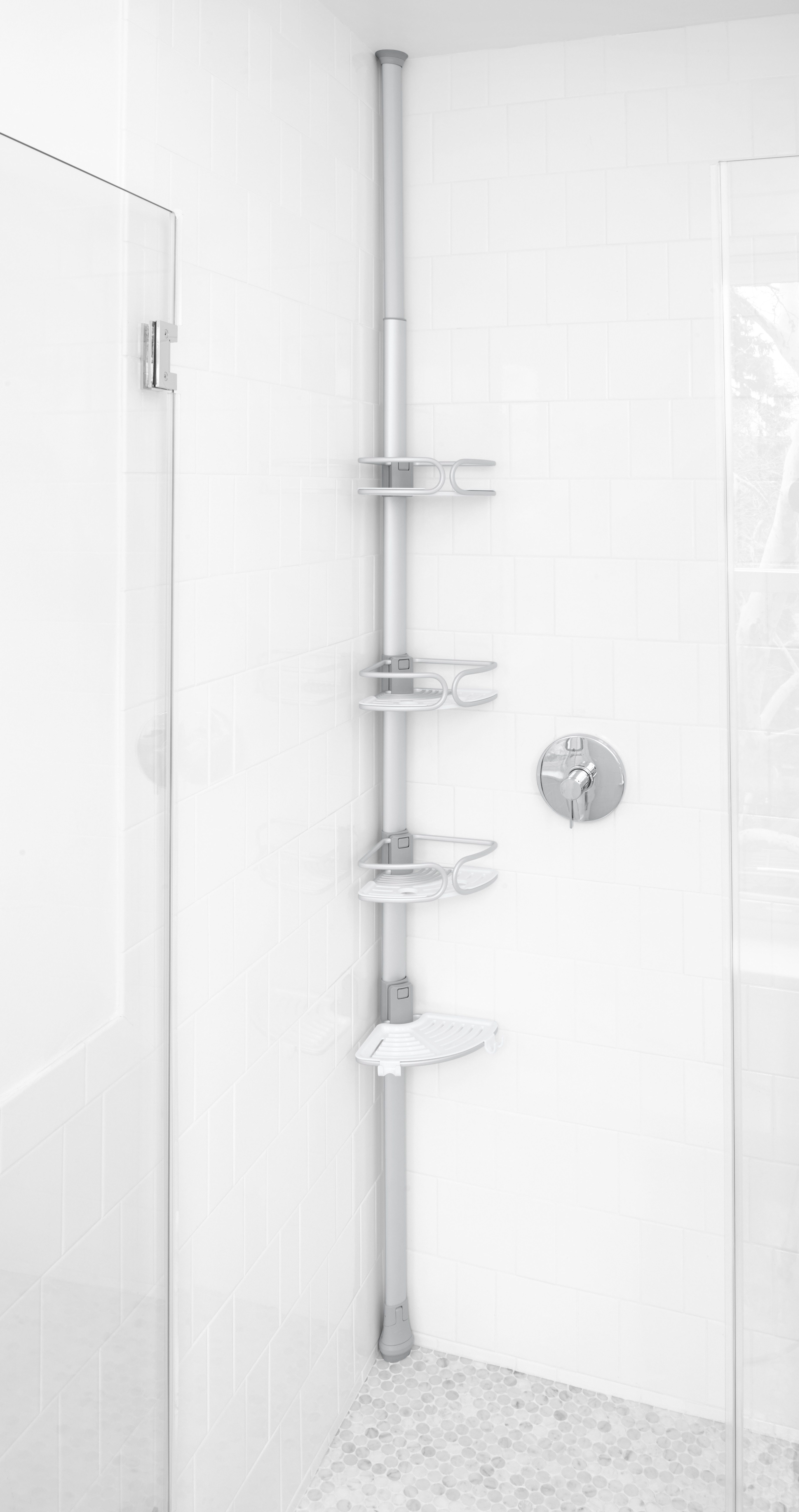 OXO Good Grips Regalelement Teleskop-Duschregal aus Aluminium, 1-tlg., schnell ausziehbar