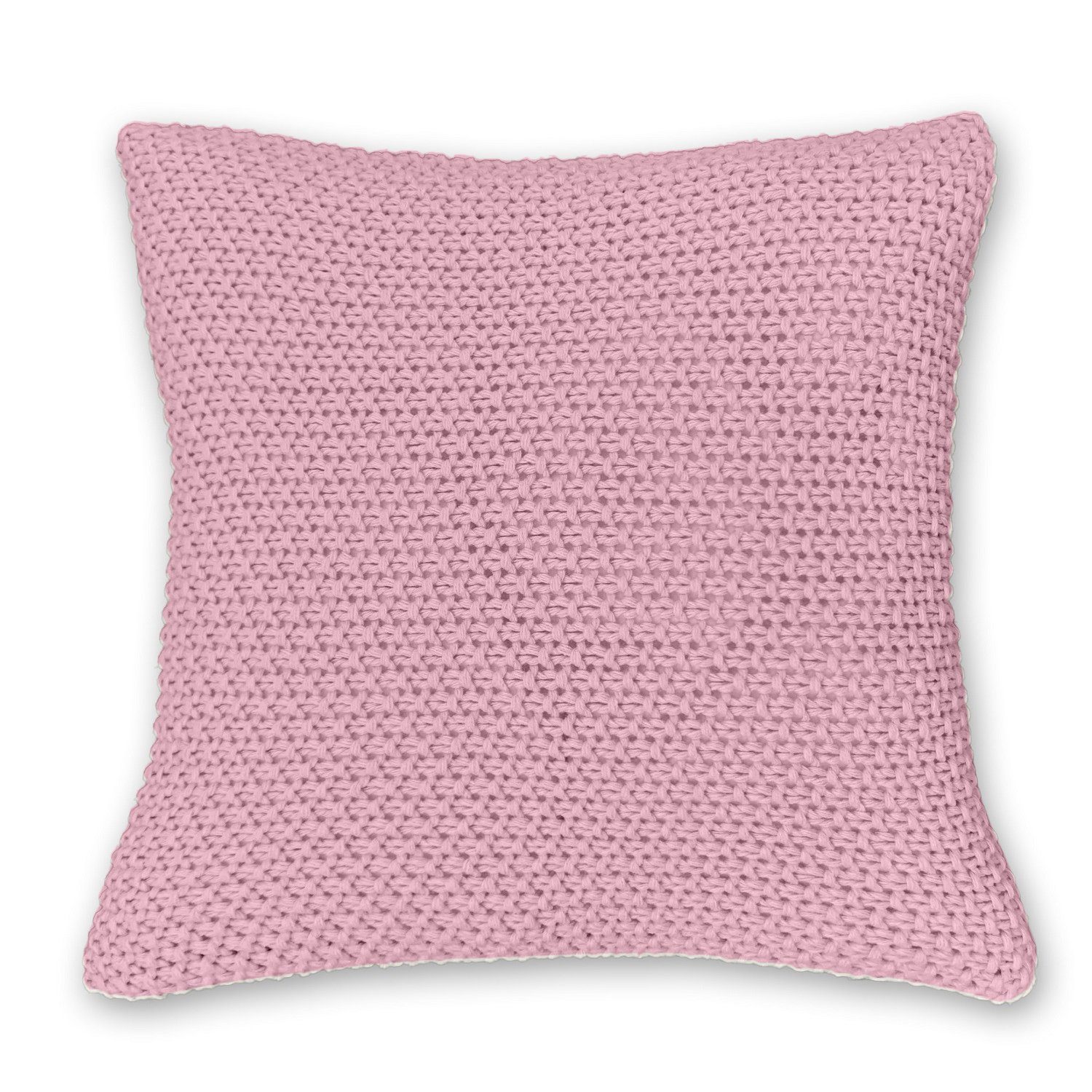 Reißverschluss, (1 45x45 rosa wometo Kissenhülle mit cm, Stück) Strick