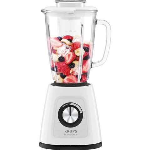 Krups Standmixer KB4351 Blendforce+, 800 W, 1,75 l hitzebeständiger Glasbehälter, 6 Messer, Ice Crush Funktion