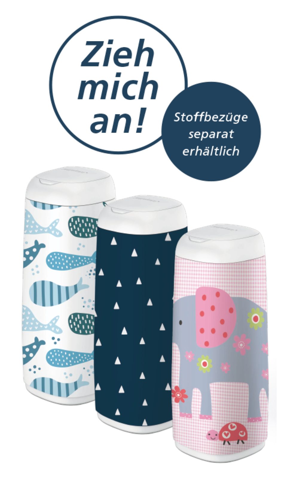 Angelcare® Windeleimer Windeleimer Dress-Up XL weiss mit Nachfüllkassette