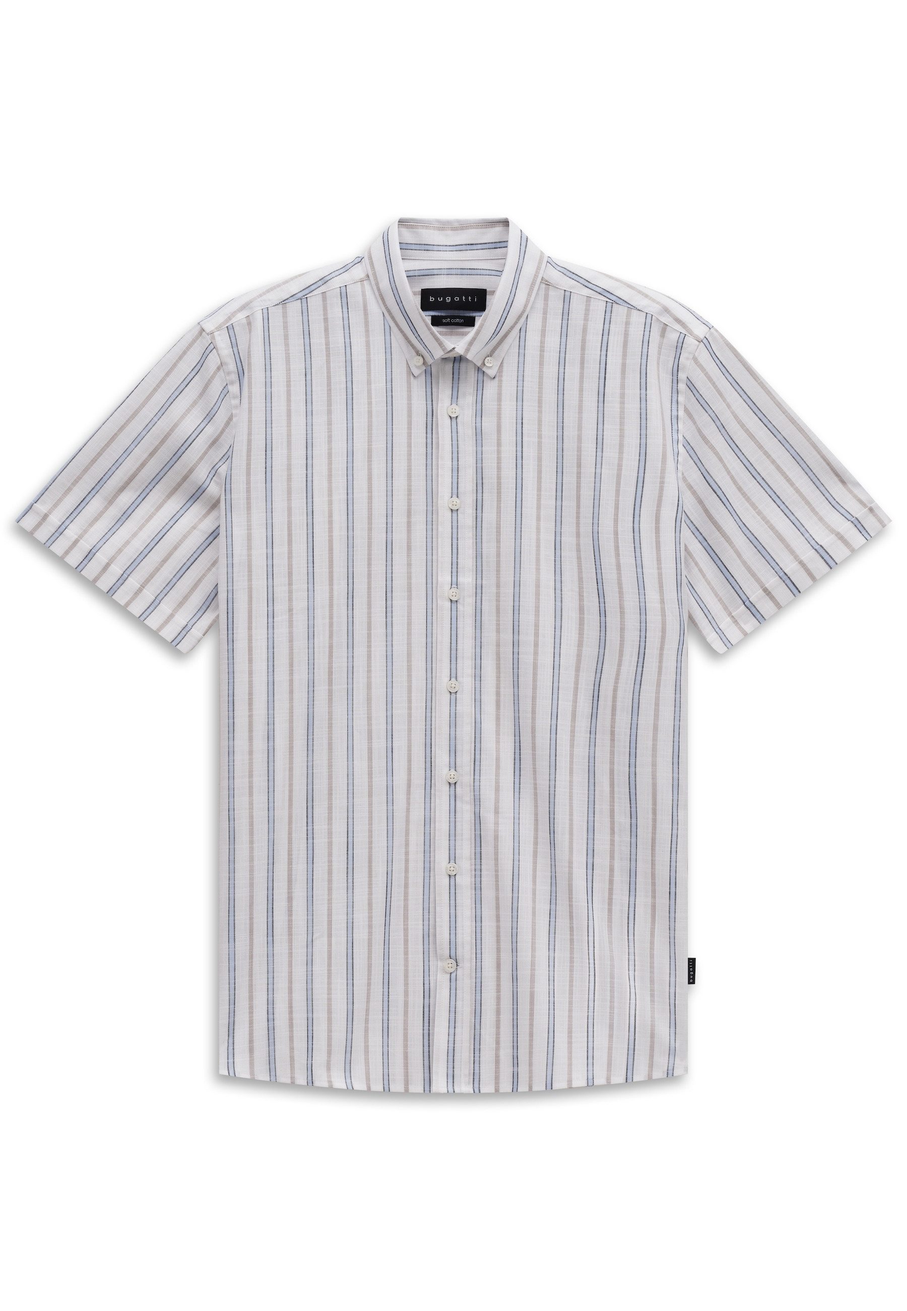 bugatti Kurzarmhemd Button-Down-Kragen modernes Streifen-Design