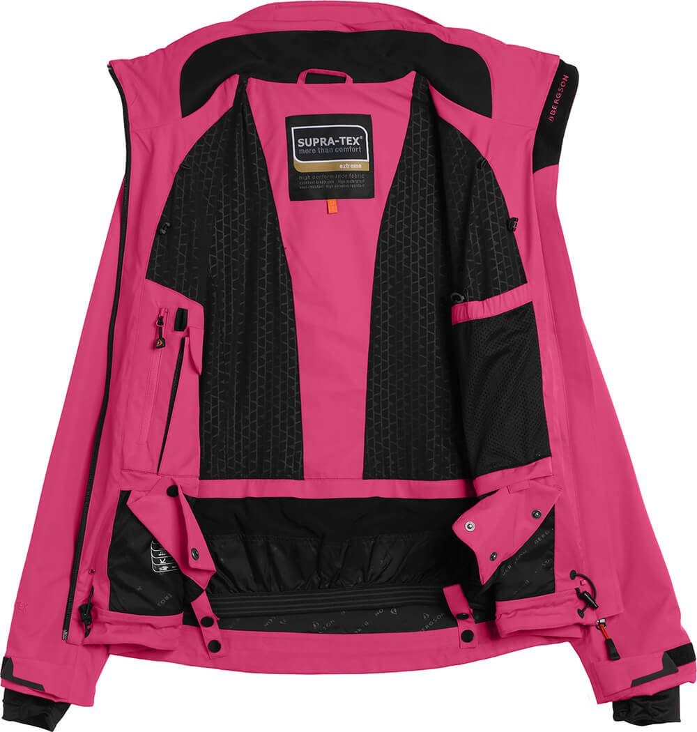 Skijacke, Damen 20000 light Bergson mm Kurzgrößen, Skijacke Wassersäule, unwattiert, NICE pink