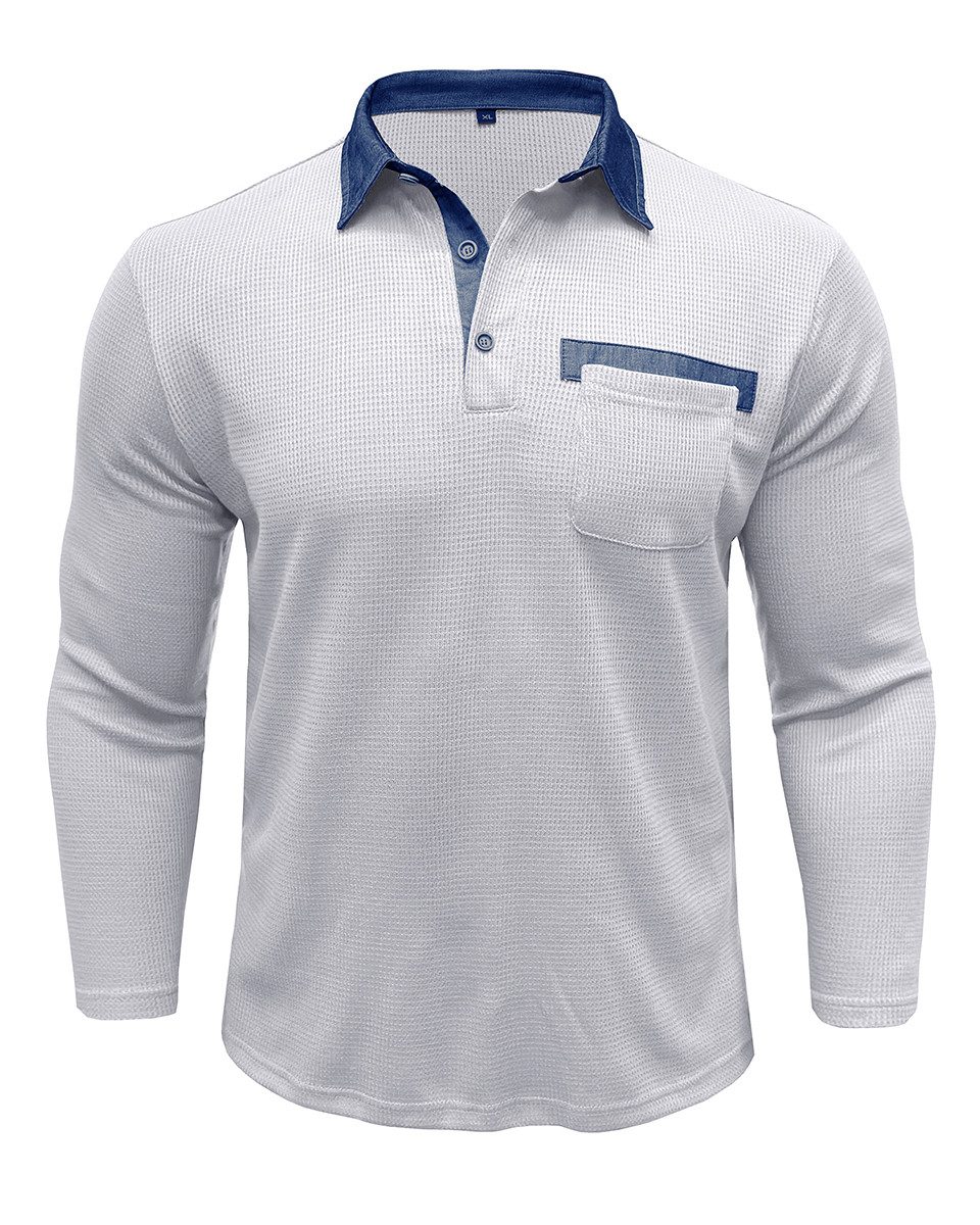 Allthemen Poloshirt Herren langarm Poloshirt mit günstig online kaufen