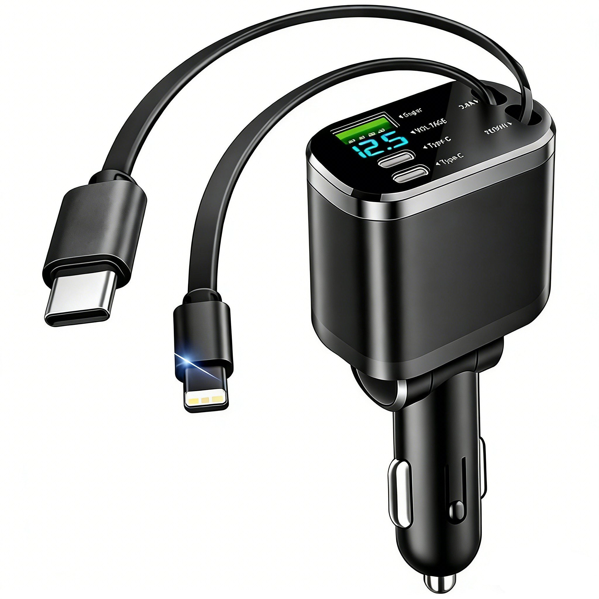 neue dawn Zigarettenanzünder USB C Auto Schnell Ladegerät für iPhone Samsung KFZ-Netzteil (für iPhone 17/16/15/14/13/12,Samsung S25/S24/S23/S22/S21,mit ladekabel)
