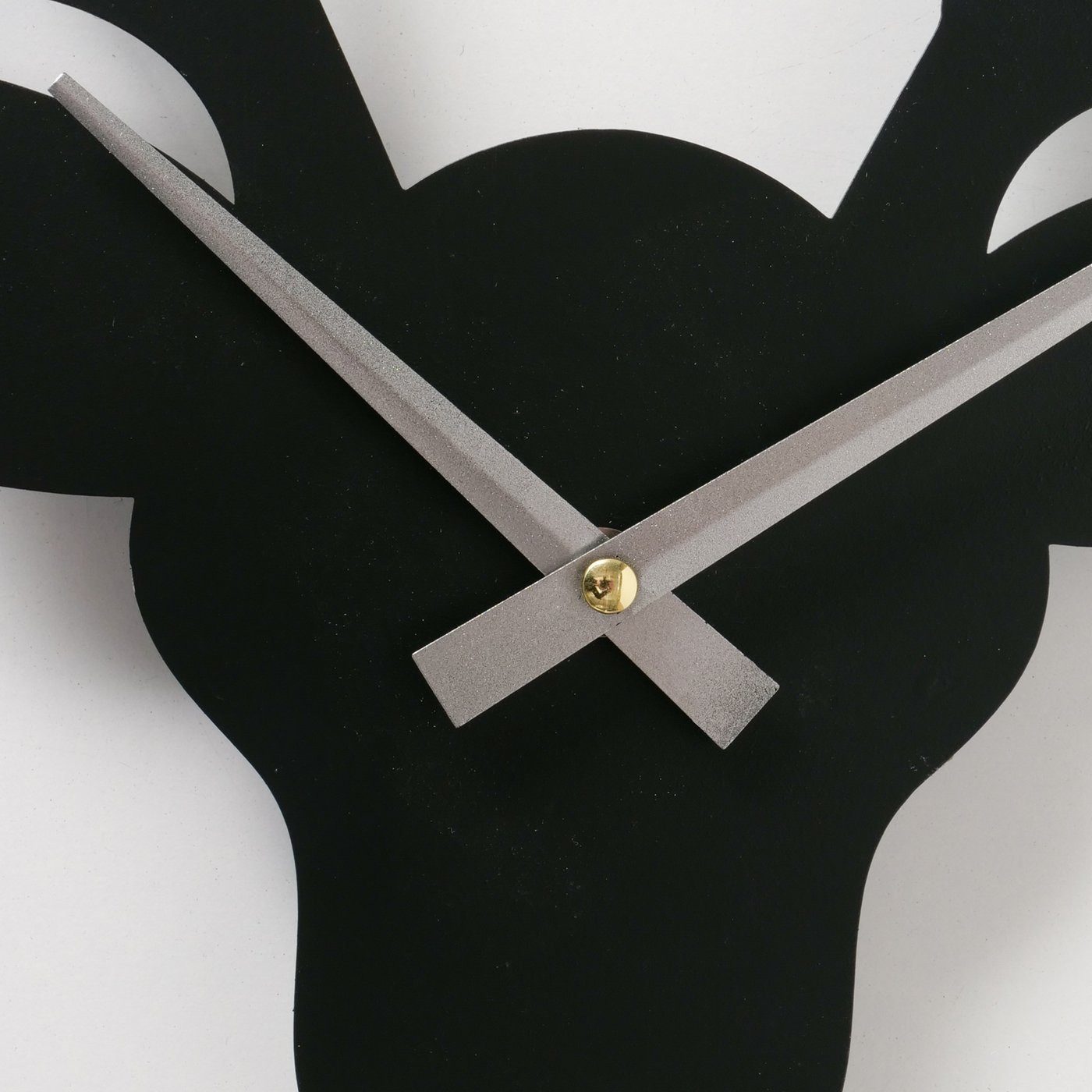 MF Wanduhr Wanduhr Hirschkopf Vilbert Metall Schwarz Modern Design günstig online kaufen
