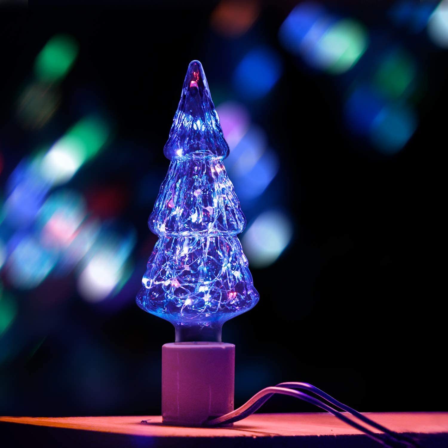 ZMH bunt Glühbirne 1 Magisch Weihnachtsbaumförmig, St., Farbwechsel LED-Leuchtmittel E27,