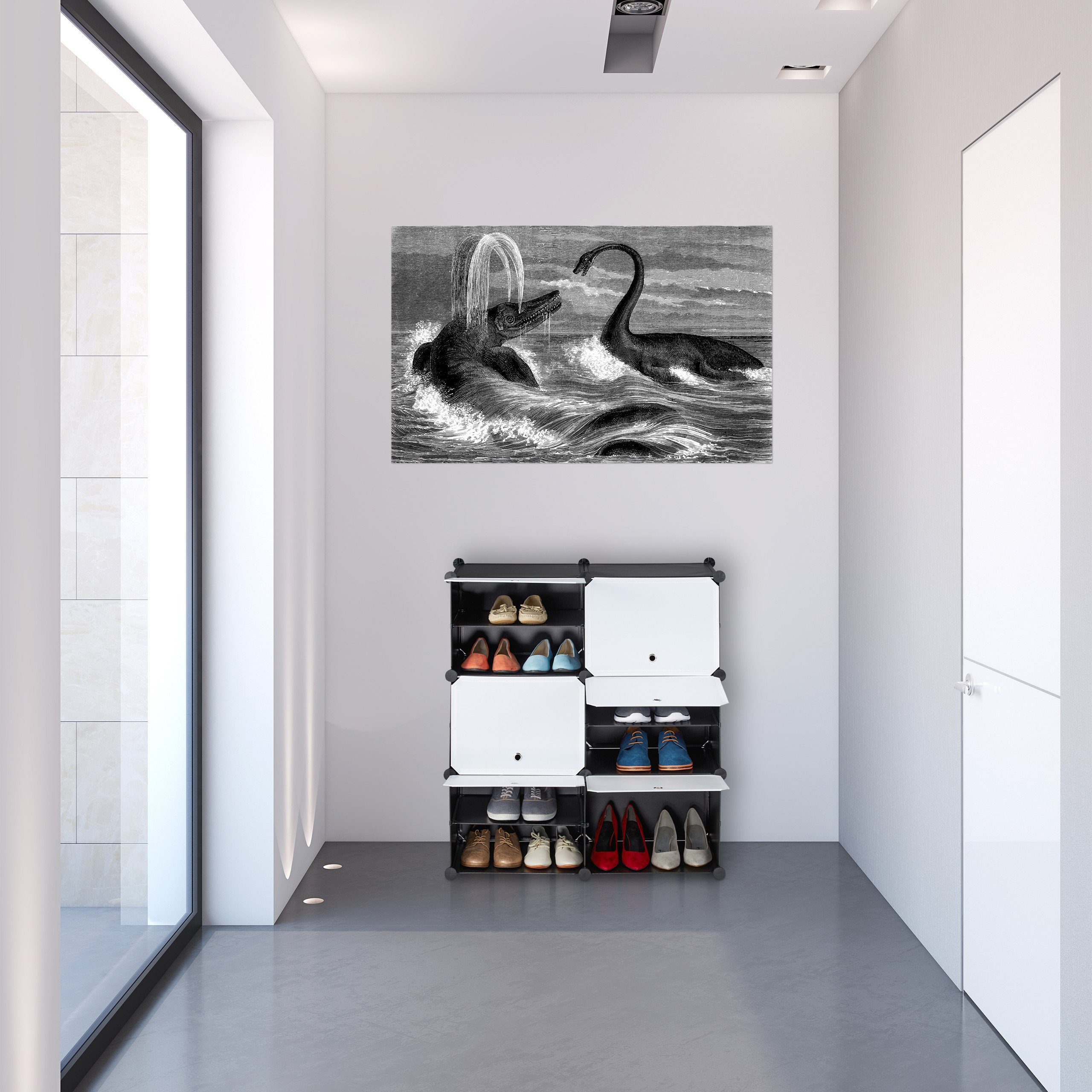 relaxdays Schuhregal Schuhschrank in Schwarz-Weiß 12 günstig online kaufen