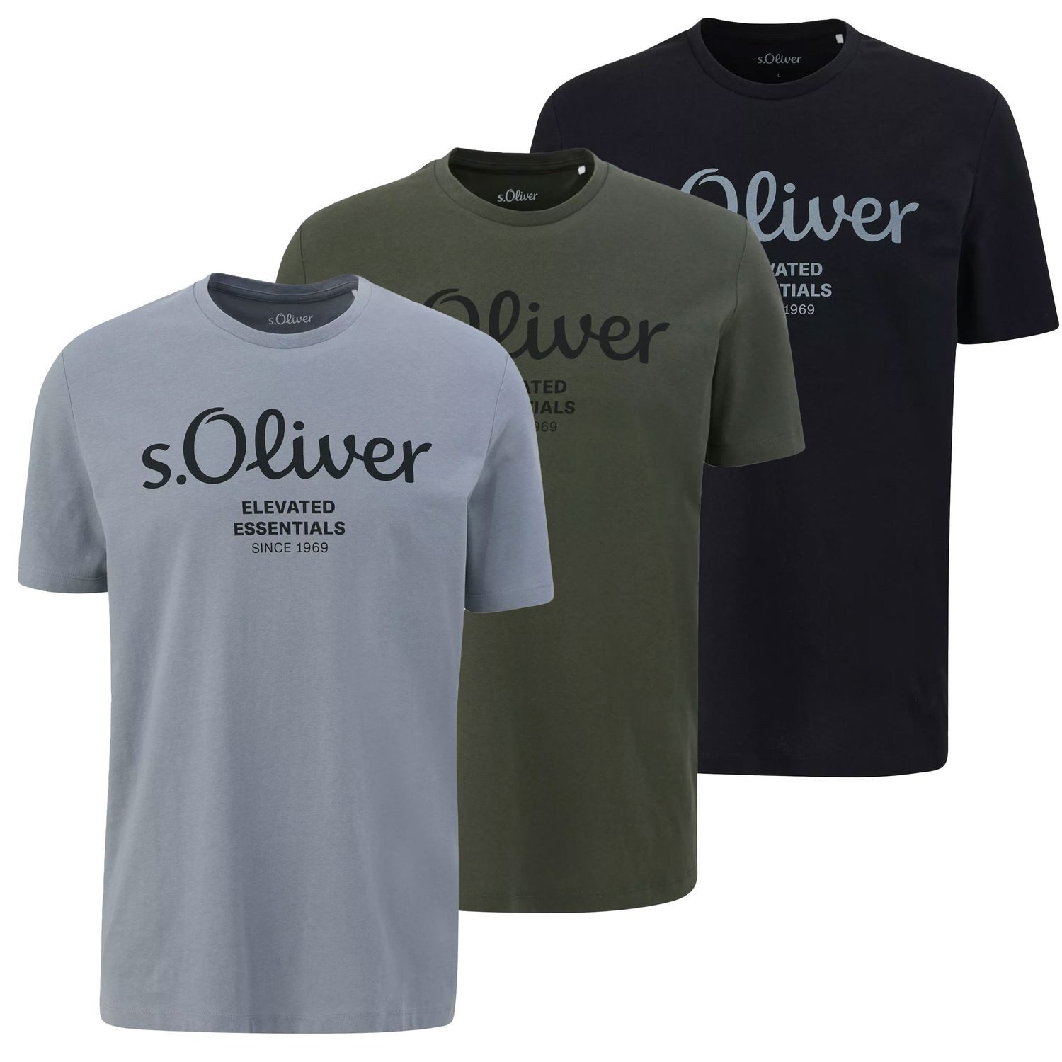 s.Oliver T-Shirt Basic aus reiner Baumwolle, mit Logo-Print auf der Brust günstig online kaufen