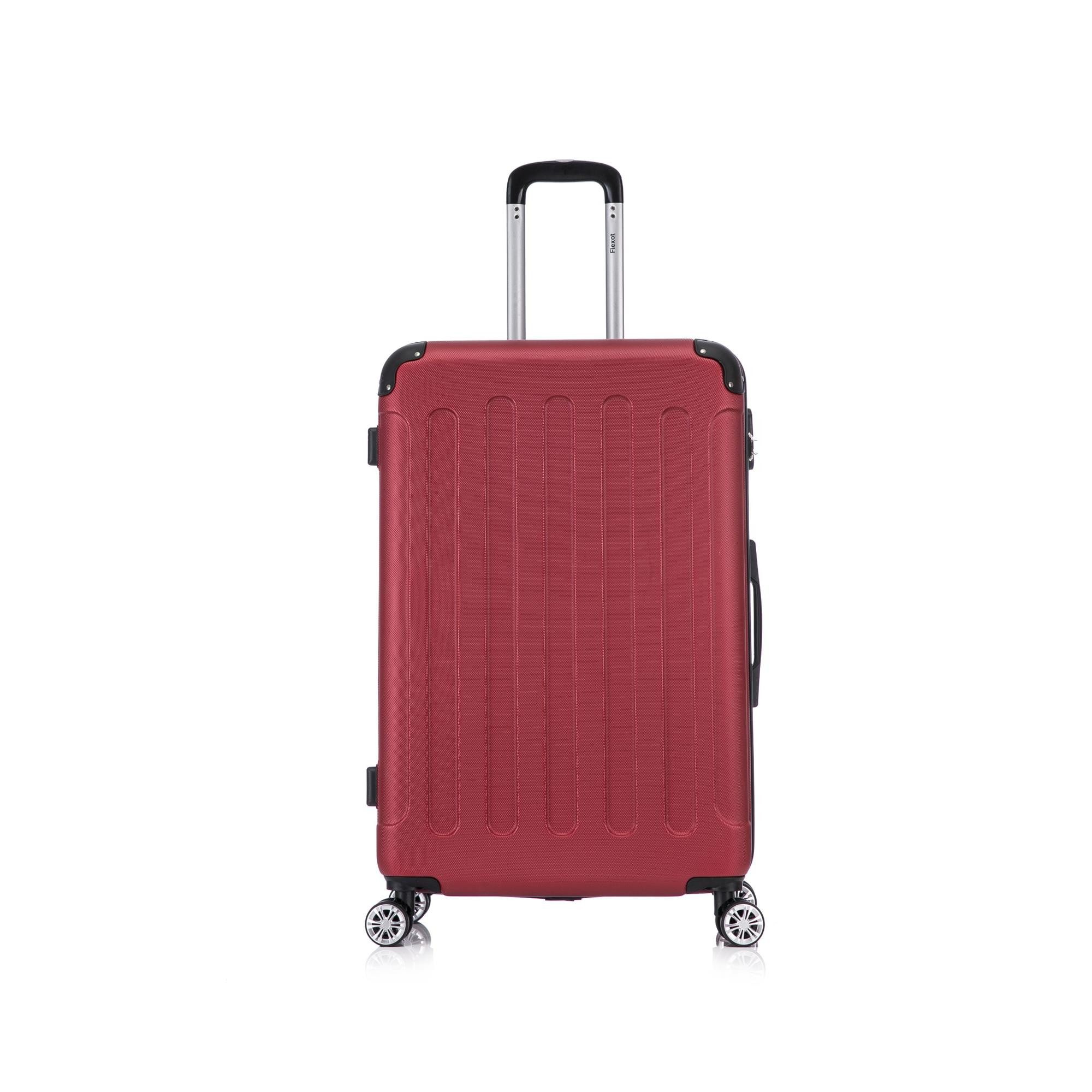 Flexot Hartschalen-Trolley F-2045 Kofferset, 360° Rollen, robuster Reisekoffer, Bordcase, 4 Rollen, Robuster und moderner Koffer mit vier 360° Rollen und Zahlenschloss