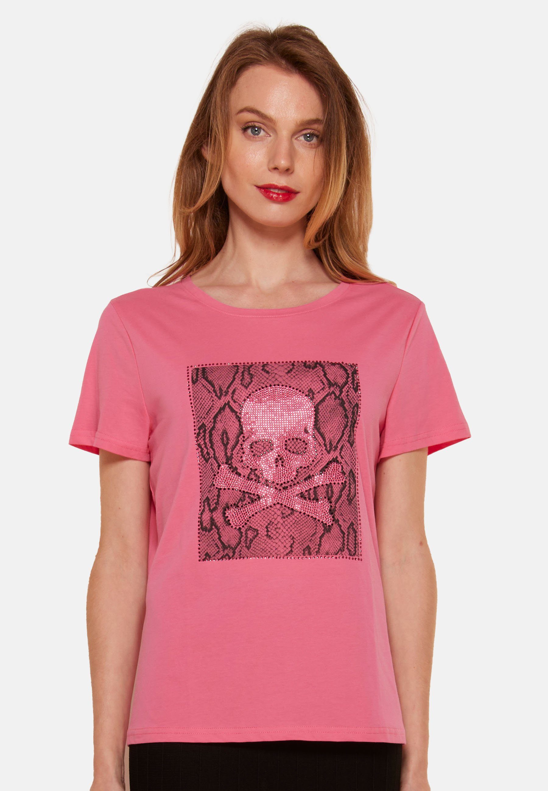 Tooche Print-Shirt T-shirt Totenkopf fuchsia