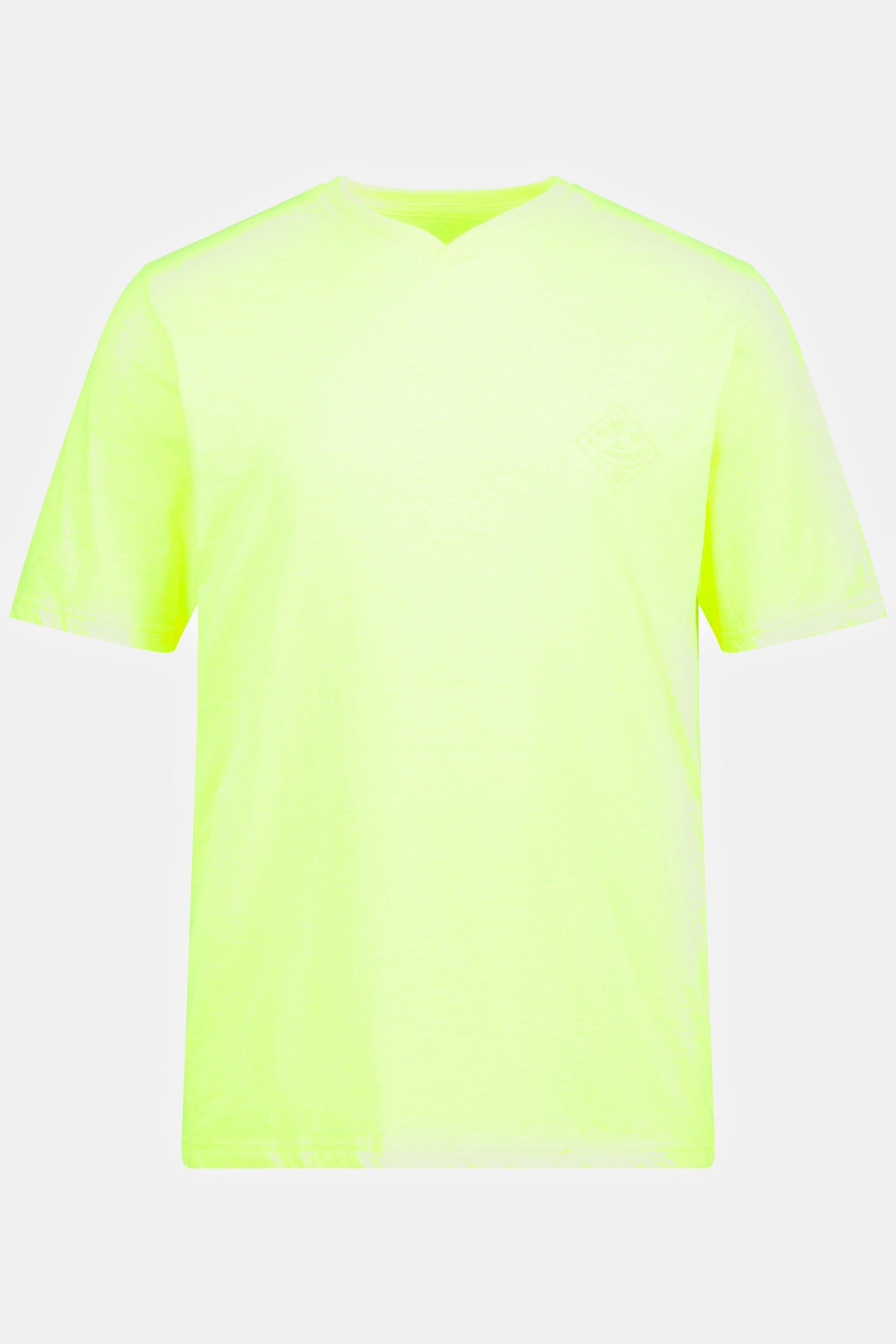 JP1880 T-Shirt T-Shirt Halbarm gelb neon V-Ausschnitt