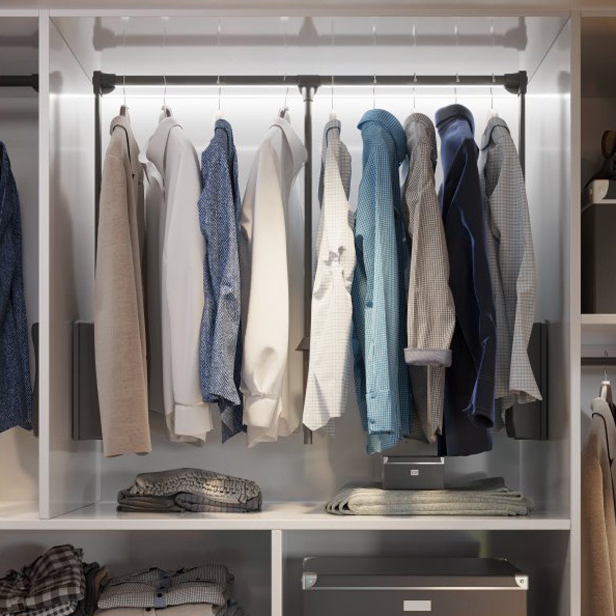 MS Beschläge Kleiderstange Stahl Lift Kleiderlift Schranklift Garderobenlift