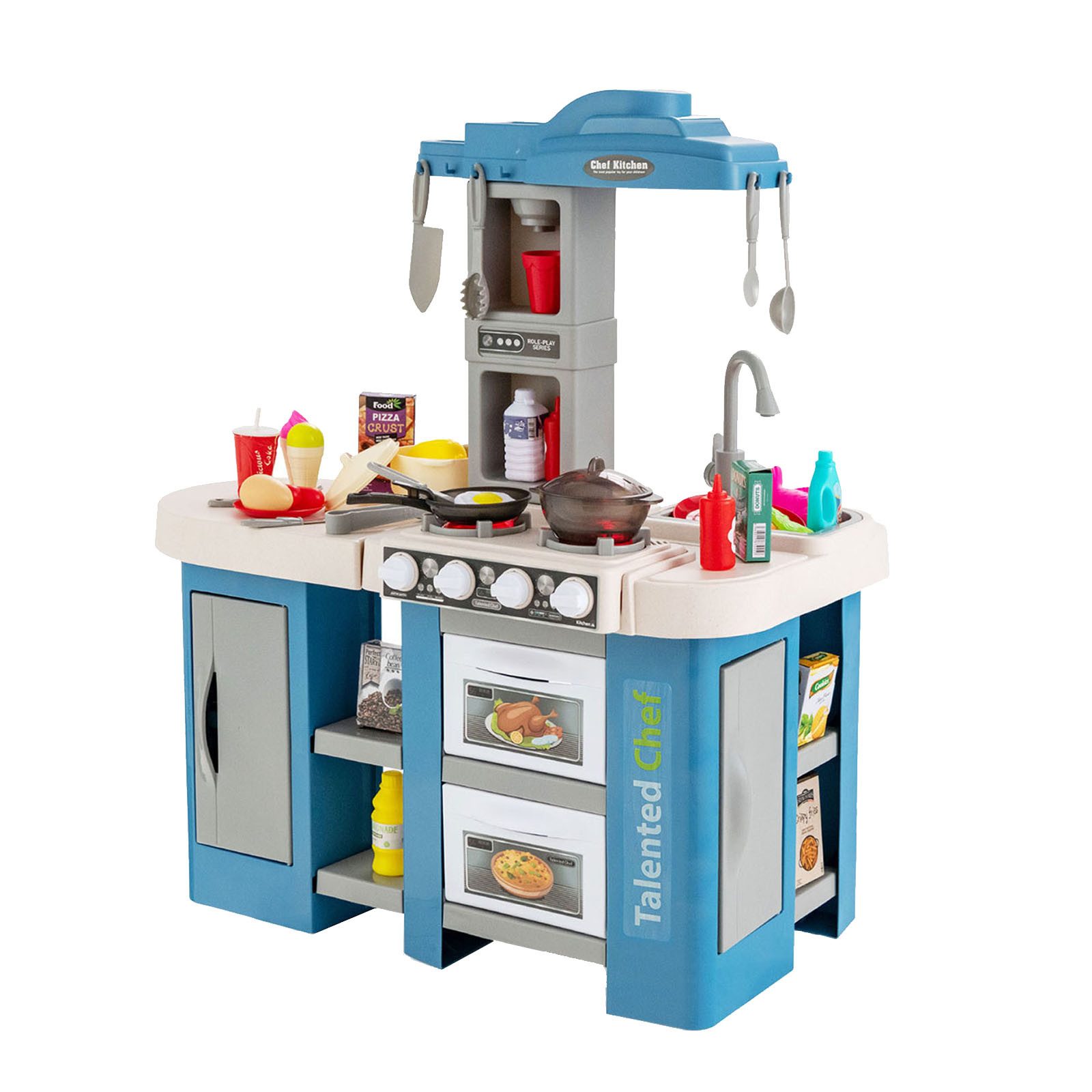 COSTWAY Spielküche Kunststoff, Kinderküche mit 38 günstig online kaufen