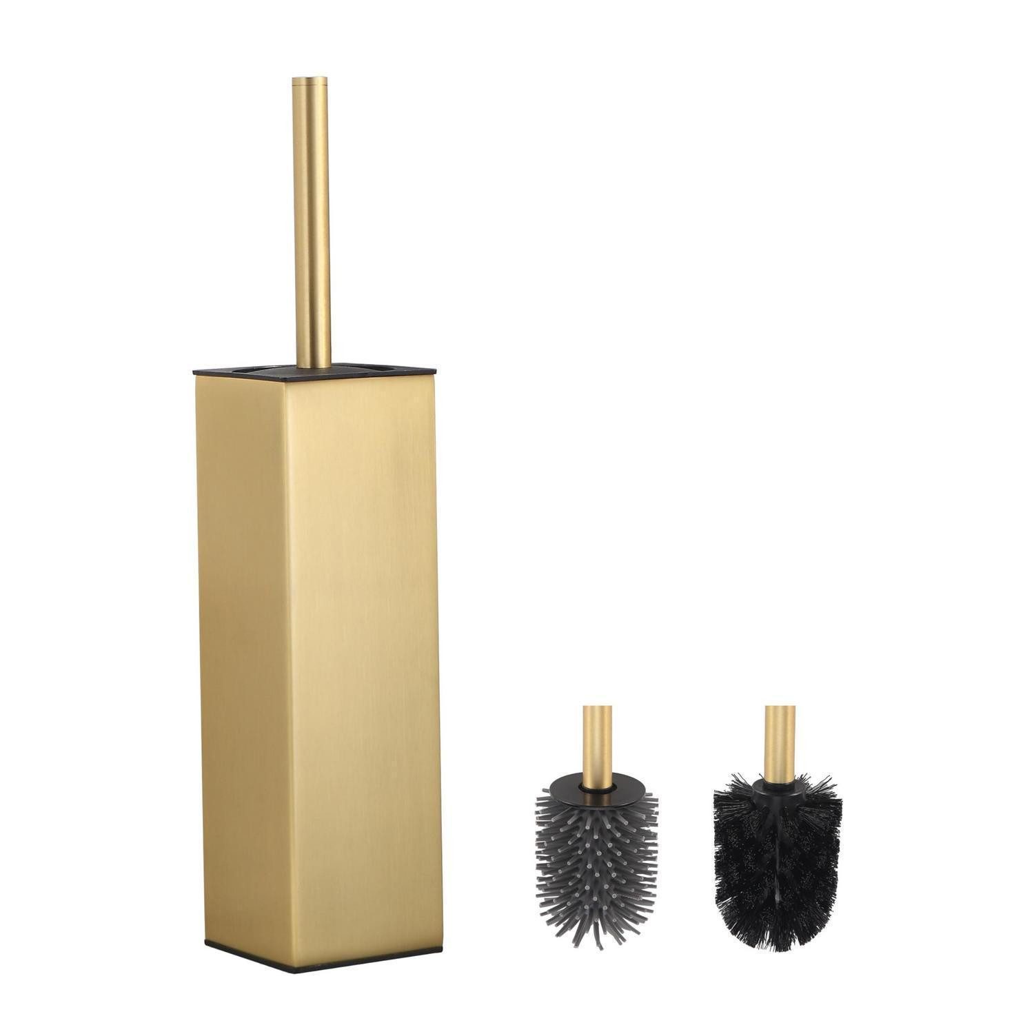 LuxusKollektion WC-Garnitur WC-Bürste Halter Silikon Gold