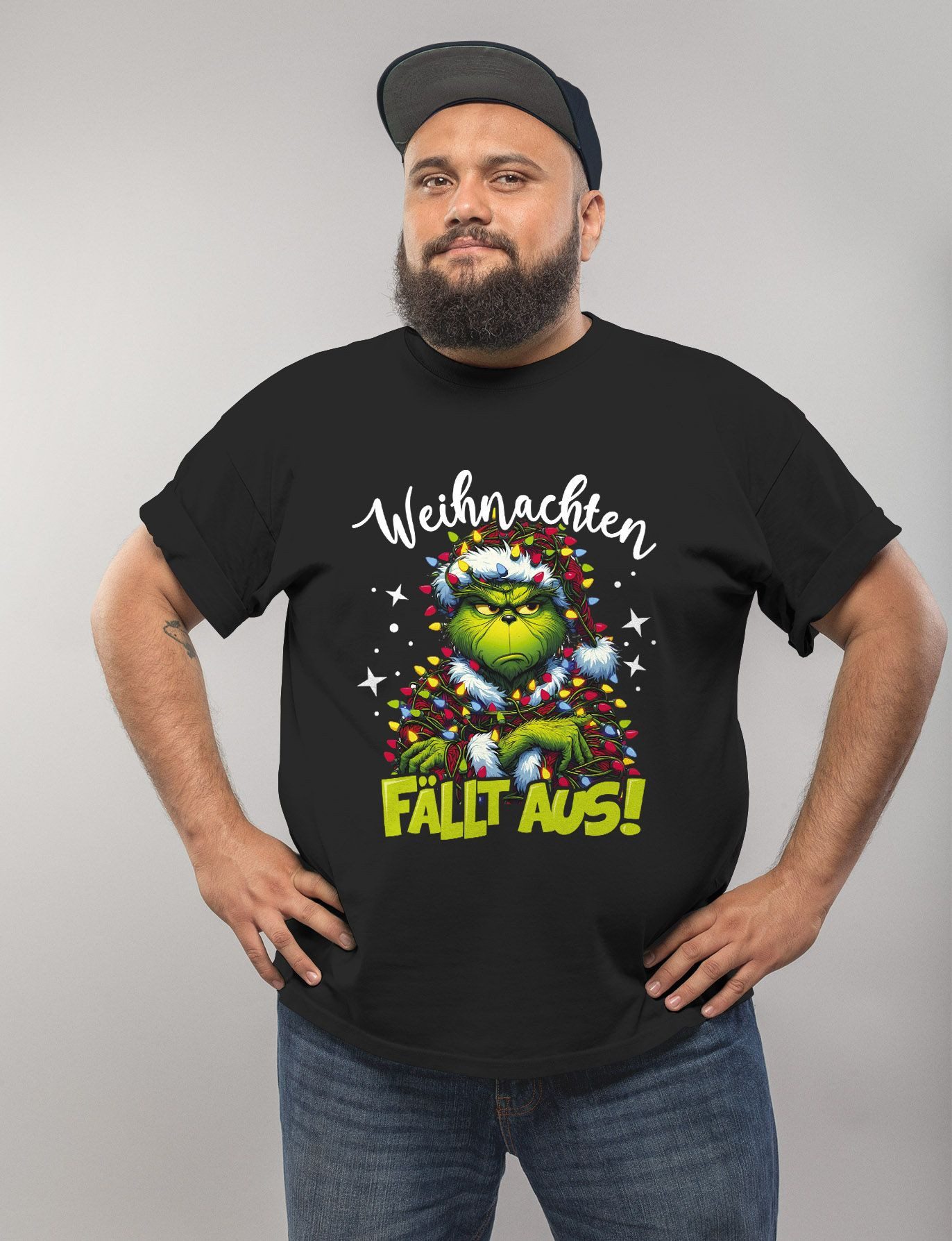 MoonWorks Print-Shirt Herren T-Shirt Weihnachten fällt günstig online kaufen
