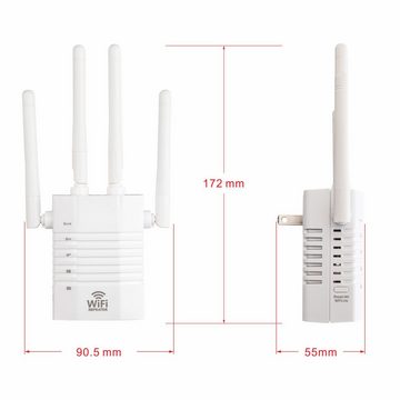 GelldG WLAN Verstärker Repeater 5.8 & 2.4GHz, Dual AC + N, maximale Abdeckung WLAN-Repeater