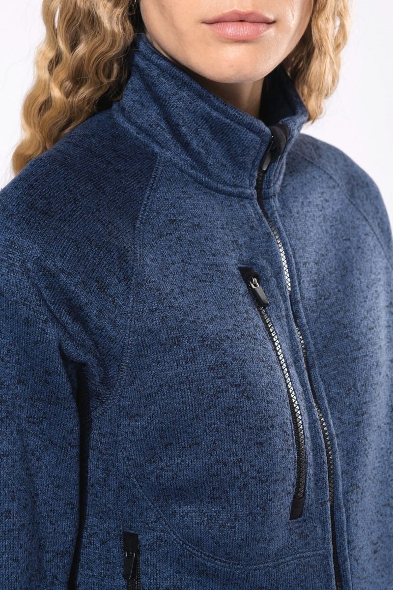 Kariban Outdoorjacke Damen-Weste mit Reißverschluss, aus Chiné