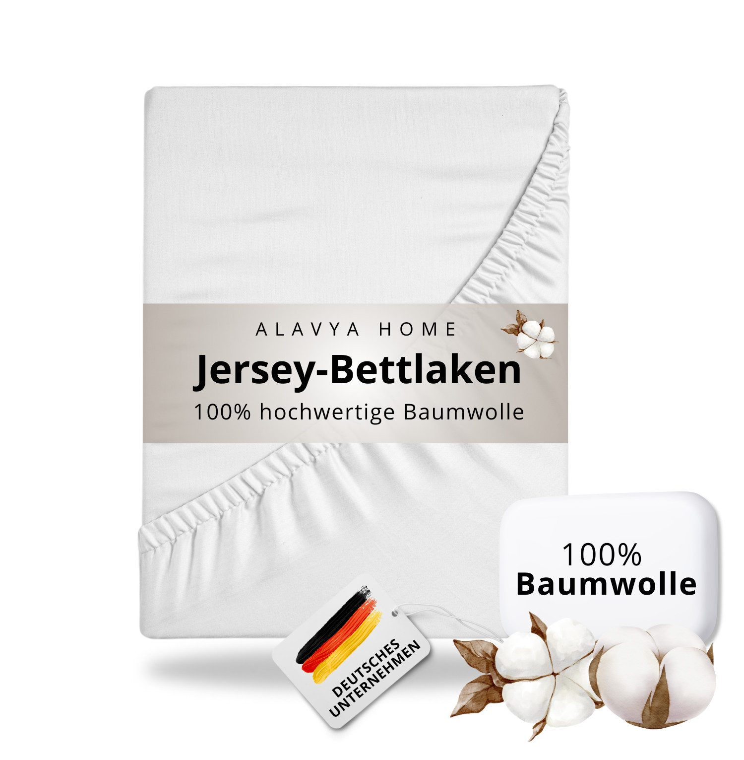 Alavya Home® Spannbettlaken Premium Jersey-Bettlaken mit Rundumgummizug, (1 günstig online kaufen