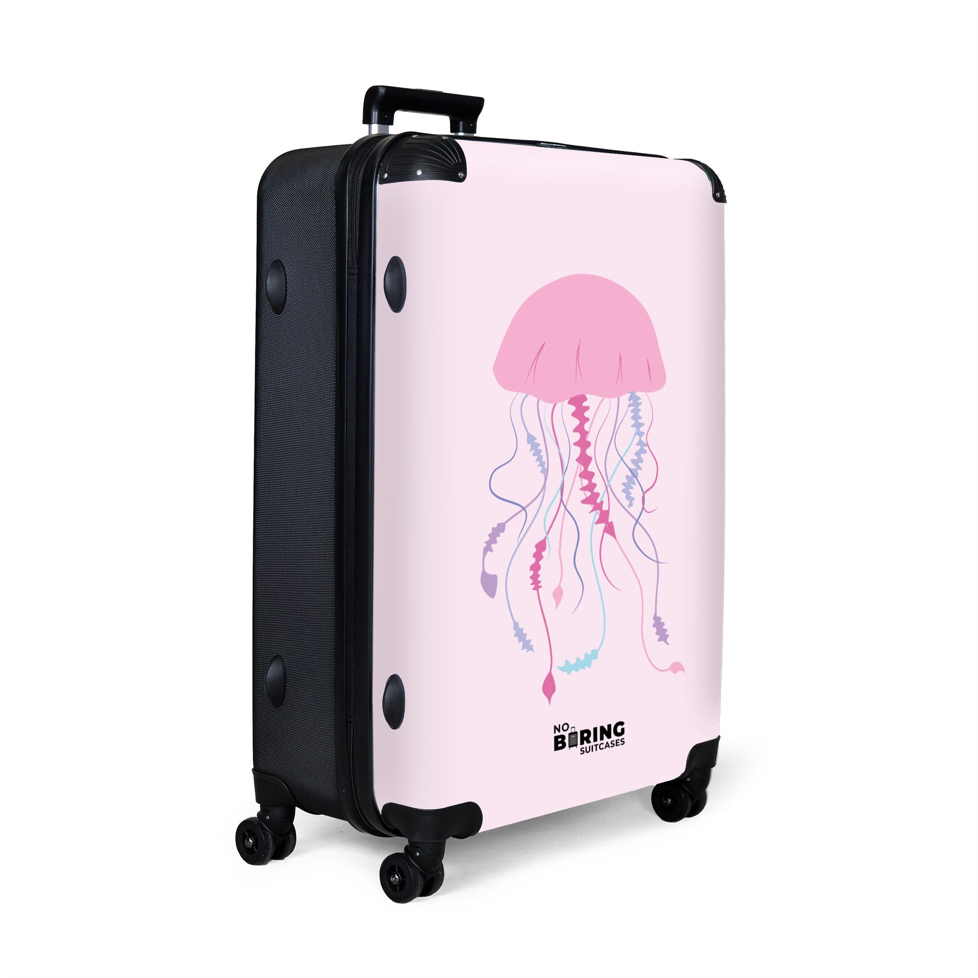 NoBoringSuitcases.com© Hartschalen-Trolley Rosa mit Quallen 77 günstig online kaufen
