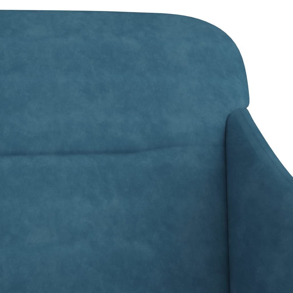 Samt cm furnicato Sitzbank 110x76x80 Blau
