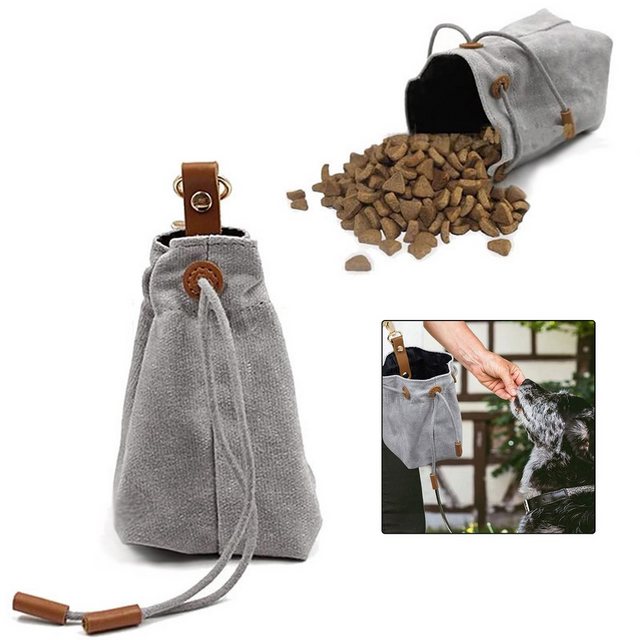 CALIYO Leckerlibeutel “Leckerli-Beutel für Hunde, Futteraufbewahrung für Hundetraining”, Schrumpftaschen Design mit Clip Schnalle,Hundeleckerli-Tasche