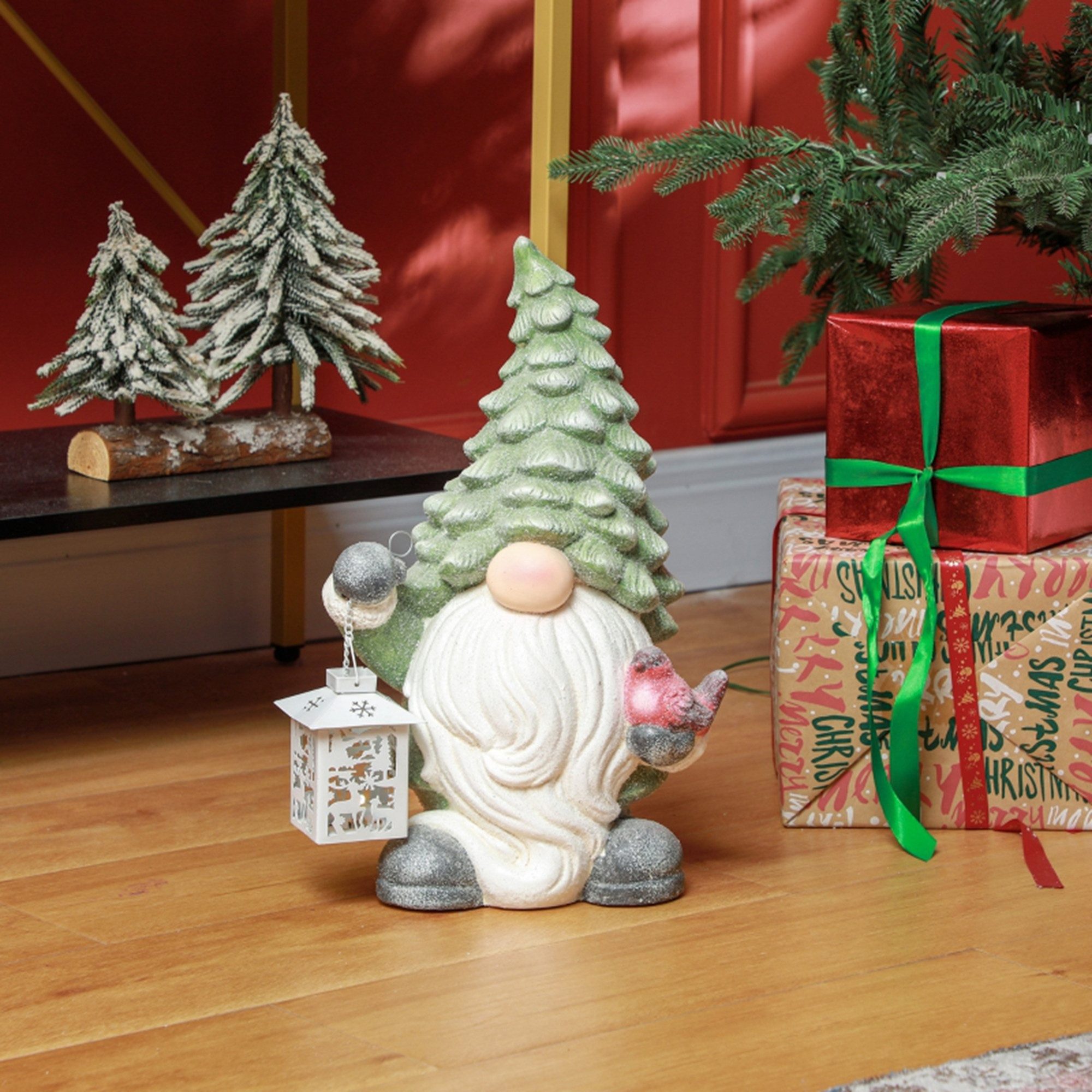 MC Star Dekofigur Weihnachtszwerg mit Laterne, LED, batteriebetrieben, wetterfest