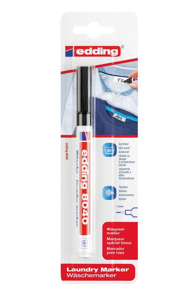 Thumbnail - edding Textilmarker Edding Wäschemarker 8040 1er-Blister schwarz
