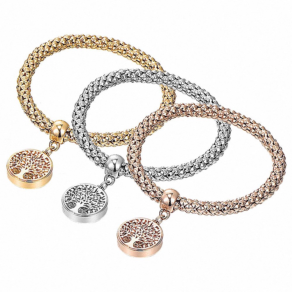 Taffstyle Armband Set Damen Armband Schmuck Set Baum des Lebens Kristall Stretch Lebensbaum (Geschenk Damen Schmuck Glücksbringer Lebensbaum Armband Set), Stret – Bild 3 von 4