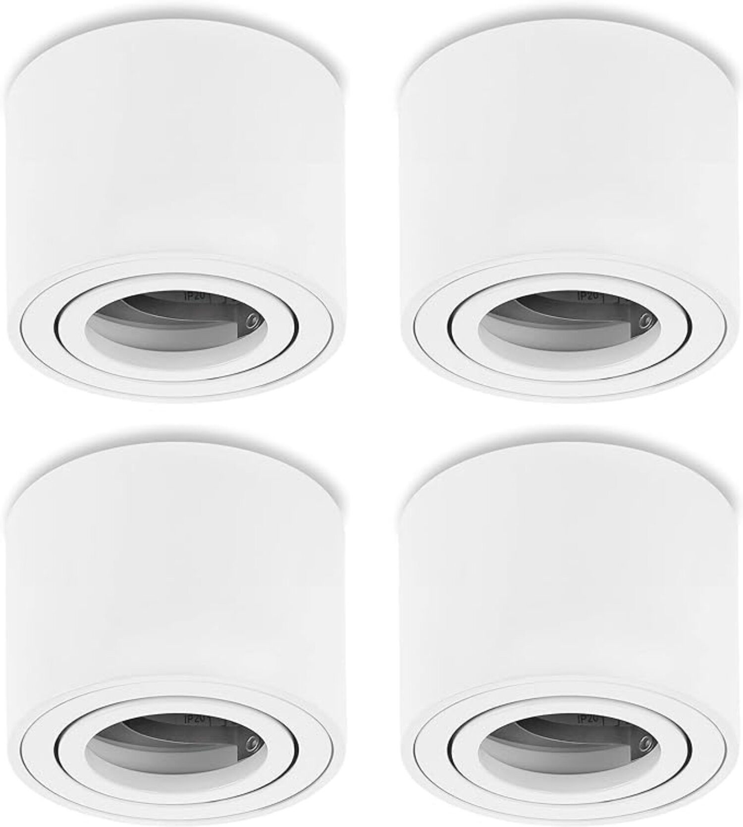 Sweet LED Aufbauleuchte Deckenspots Aufputz flach 50mm Aluminium Aufbauspots weiß matt rund, schwenkbar, ohne Leuchtmittel, Aufbaustrahler LED, Aufbauspot, Deckenstrahler