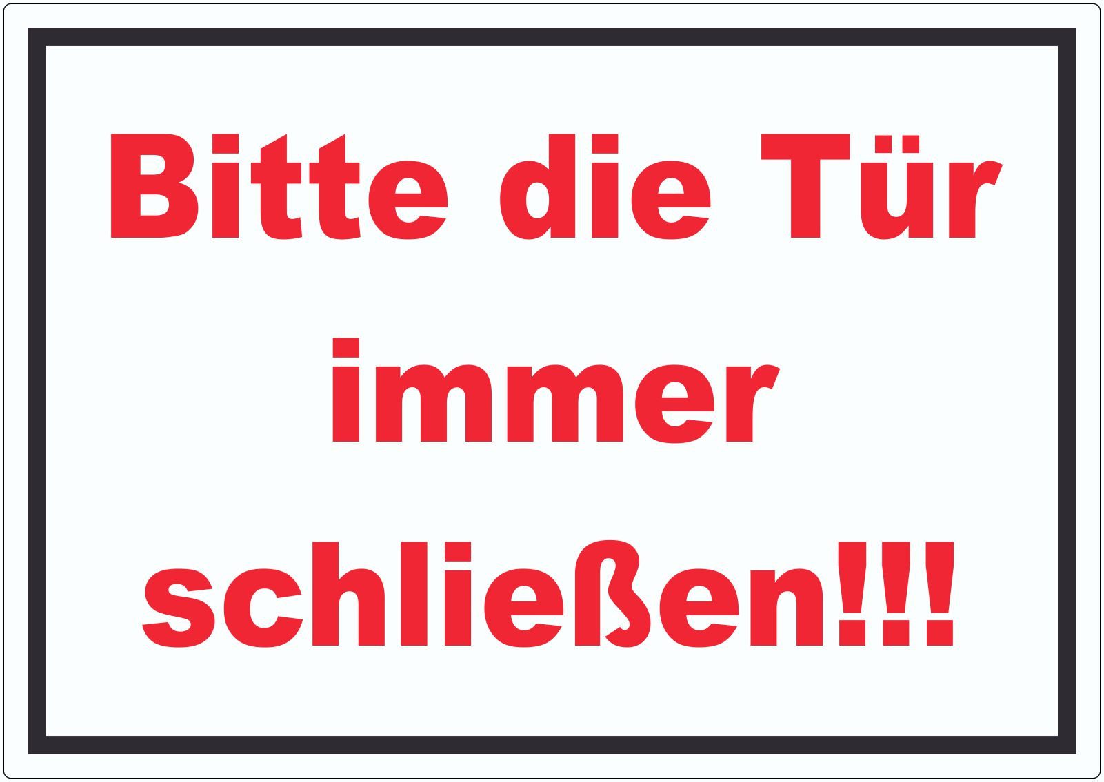 Aufkleber Aufkleber Bitte die Tür immer schließen rot-weiss-schwarz